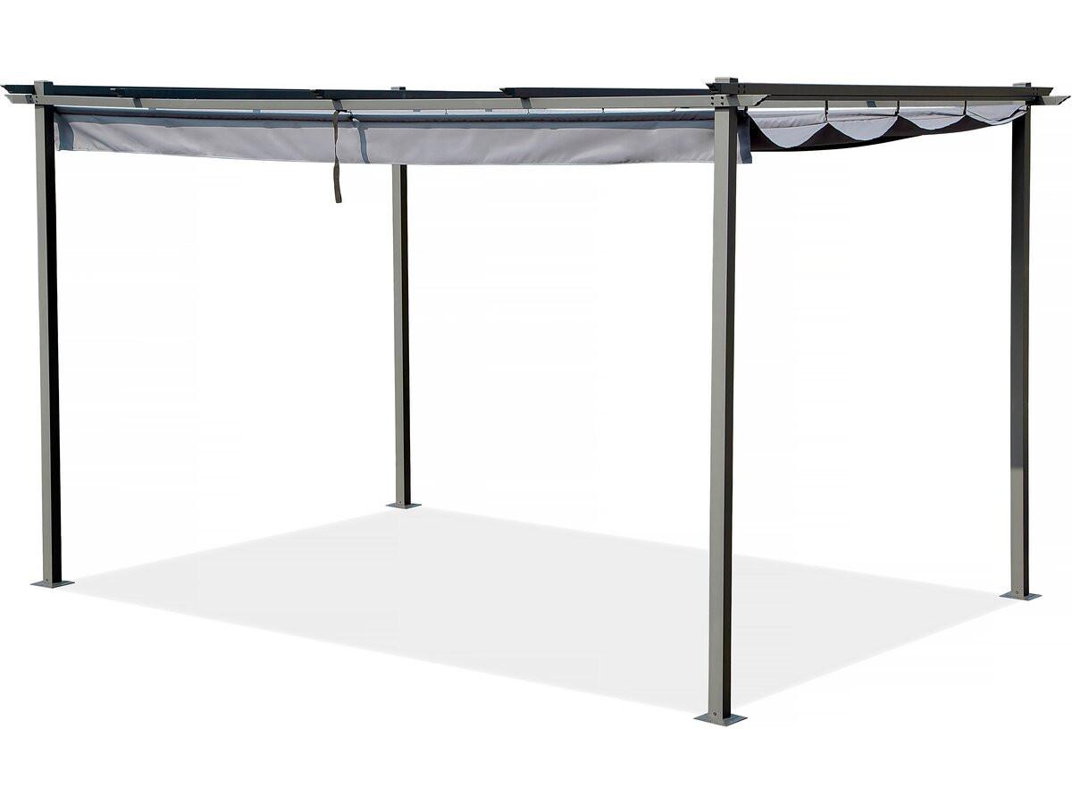 PERGOLA - MARKISE pergola en métal avec toit rétractable - 3 x 4 m - gris anthracite Anthrazit - Grau, Metall (295/231/395cm) - Habitat Garten