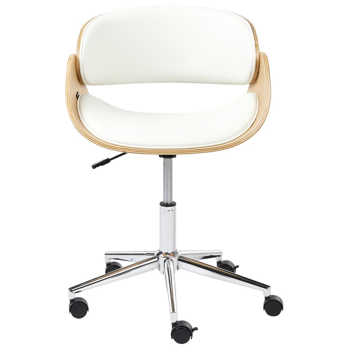 BÜROSTUHL Weiß Palatka - Weiß, Kunststoff (57/74/36cm) - Beliani