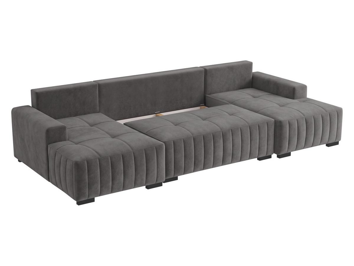 WOHNLANDSCHAFT Hugo U - Braun, Holz/Textil (310/85/140cm) - MIRJAN24