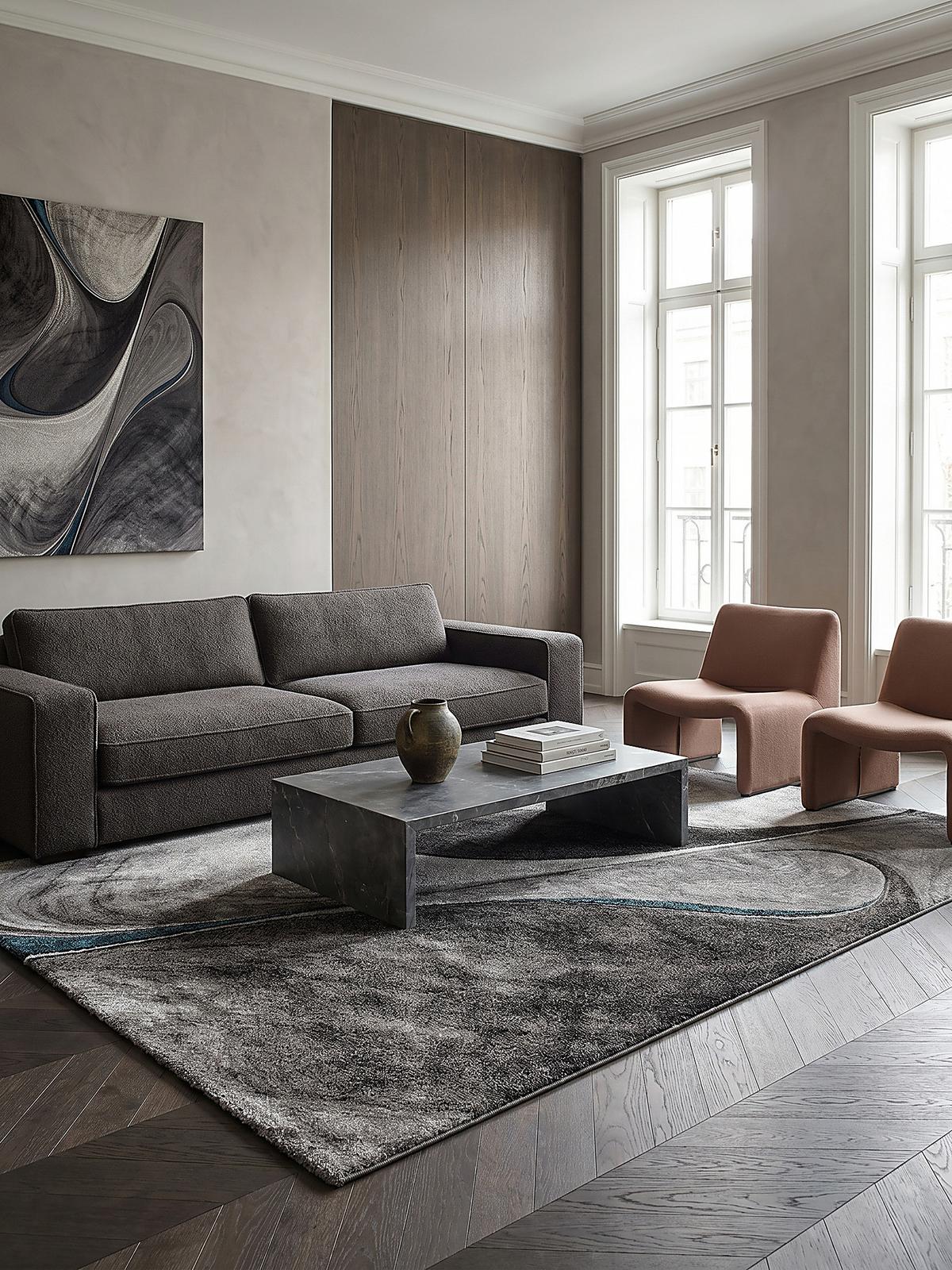 KURZFLORTEPPICH Abstrakt BIENO Polypropylen Grau 200 x 290 cm - Grau, Textil (200/290cm) - KADIMA DESIGN