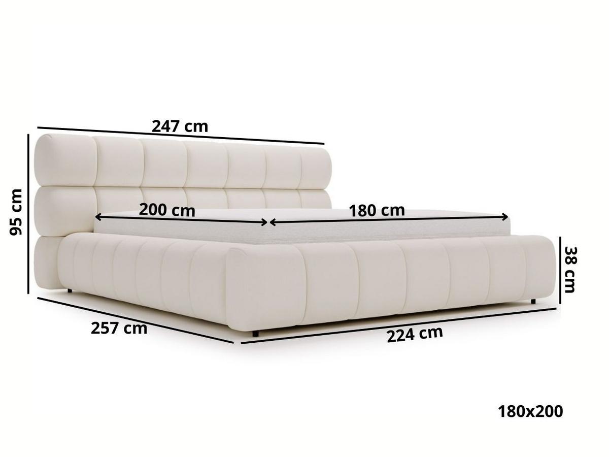 POLSTERBETT Mellow 180x200 Hellgrau - Hellgrau, Textil (180/200cm) - Graingold