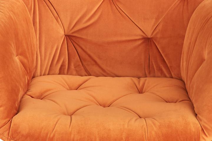 Armlehnstuhl Orange Samt Sitzauflage Schaumstoff