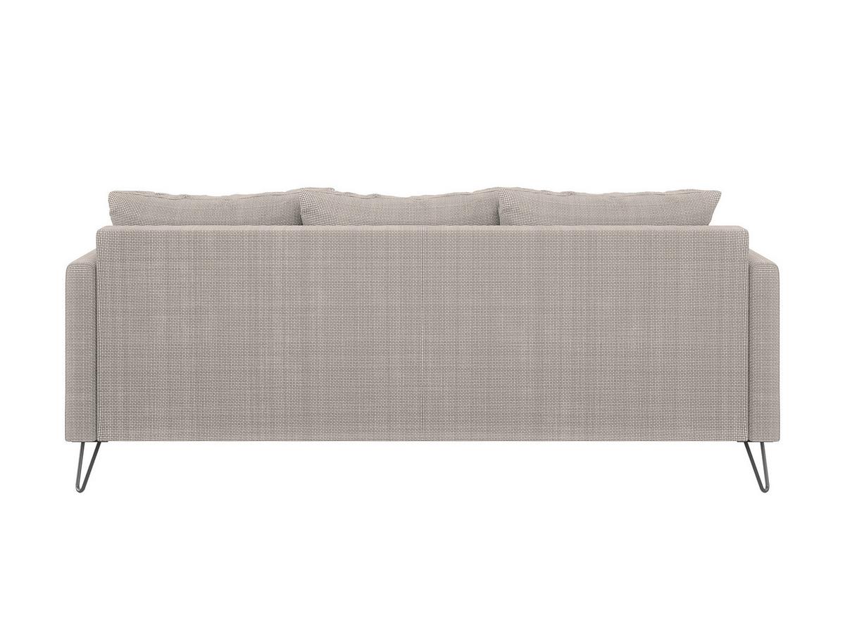 3-SITZER-SOFA Harmony Taupe Chenille - Taupe/Schwarz, Textil/Metall (200/85/100cm) - S-Style Möbel