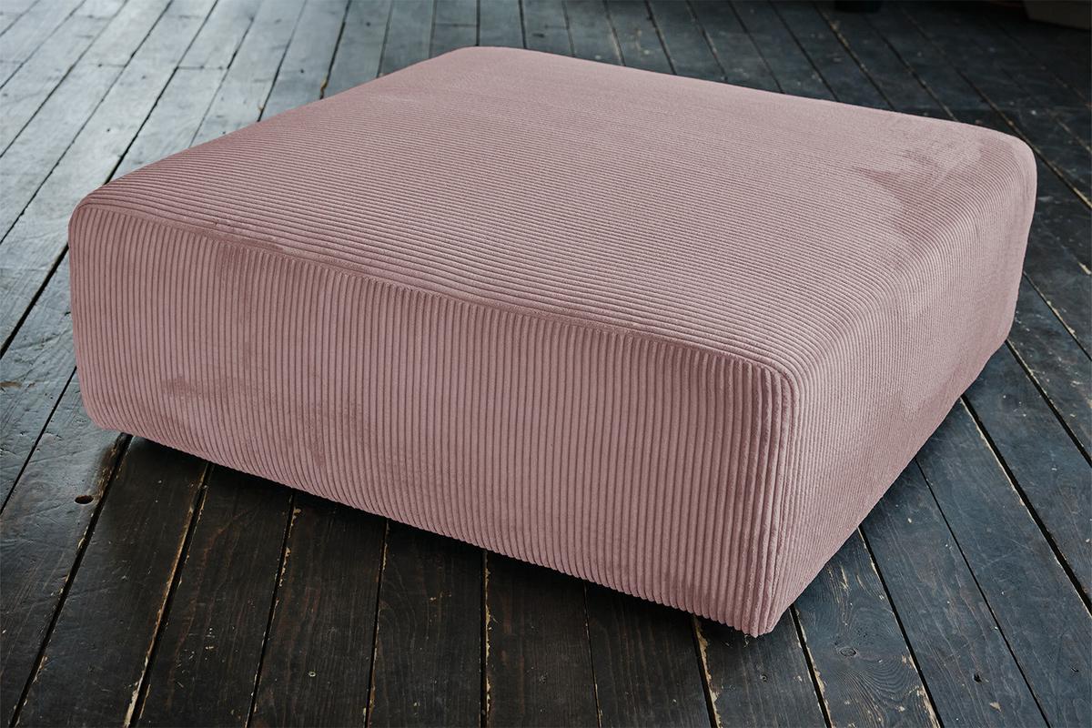 SITZELEMENT MODULSOFA WIOLO SOFT Pink Cord - Schwarz/Rosa, Kunststoff/Textil (111/43/111cm) - KAWOLA