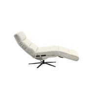 RELAXLIEGE ALINA Cremeweiß Cord Relaxfunktion, Drehbar (360°) - Creme/Schwarz, Textil/Metall (82/115/156cm) - KAWOLA