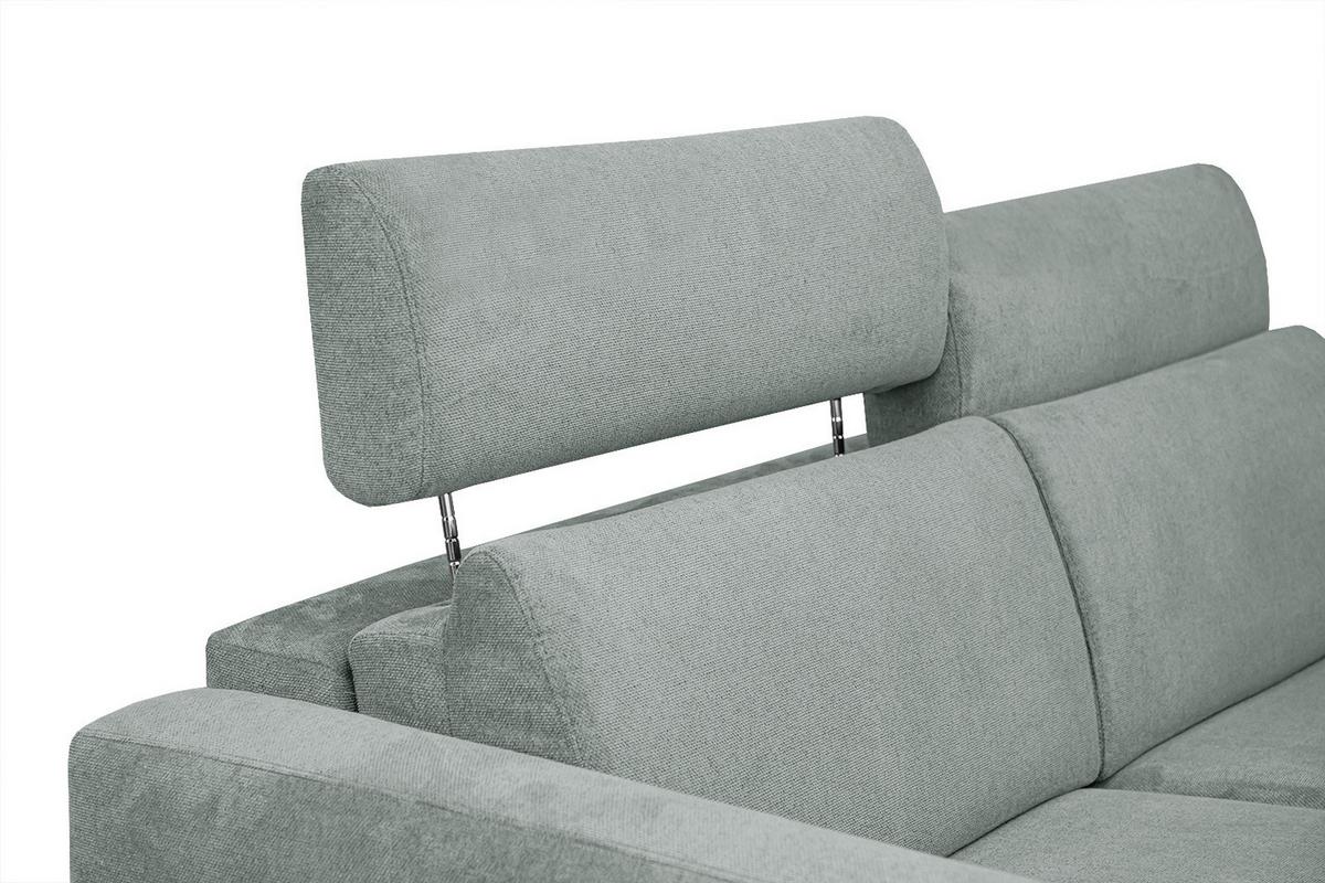 SOFA MEZO 3-Sitzer mit Schlaffunktion, platinfarben - Platinfarben/Schwarz, Holz/Textil (232/90/107cm) - Wozimo