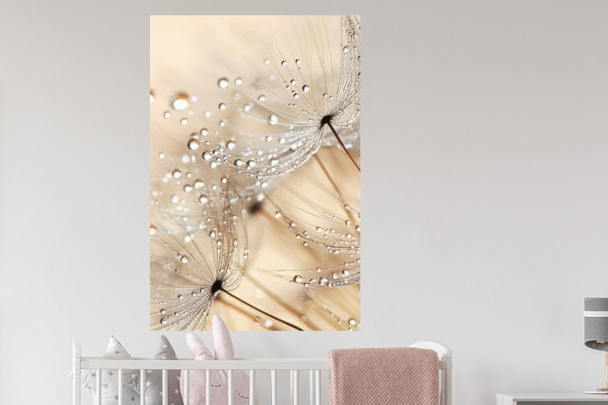 WANDTATTOO Löwenzahn - Abstrakt - Natur - Beige Wandaufkleber 80x120 cm - Braun, Kunststoff (80/120/0.1cm) - MuchoWow