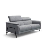 SOFA RODEN 3-Sitzer, hellgrau, Veloursstoff - Hellgrau, Holz/Textil (194/82/103cm) - Wozimo