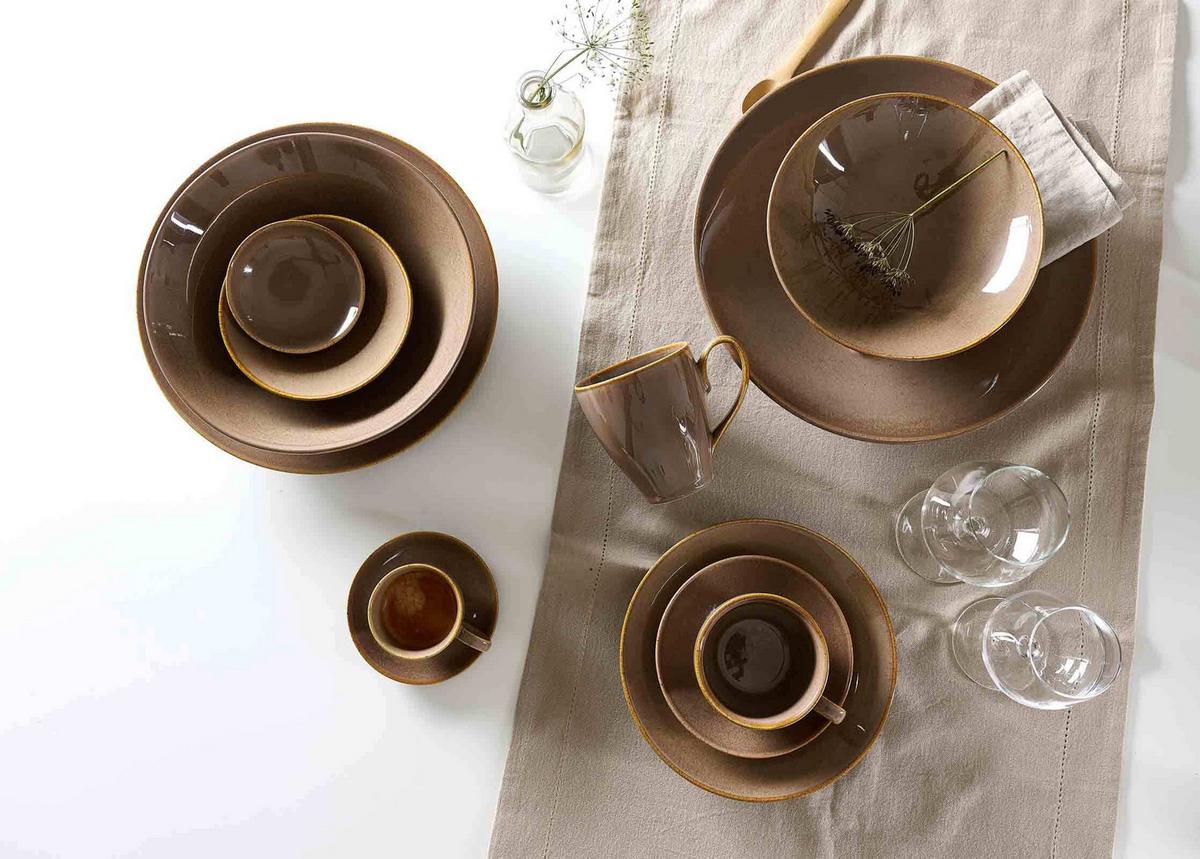 FRÜHSTÜCKS-SET Sahara Dunkelbraun 18-tlg. - Braun, Keramik (2/2/2cm) - Ritzenhoff Breker