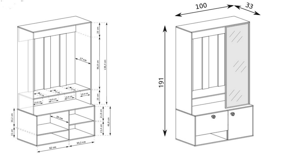 GARDEROBENSCHRANK SETA 100/190/33 Modern Garderobenschrank Graphitfarben - Graphitfarben, Holzwerkstoff (100/190/33cm) - MASSENO