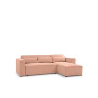 ECKSOFA Schlafsofa Waldo In Stoff Poso - Rosa, Holzwerkstoff/Textil (260/173cm) - Fun Möbel
