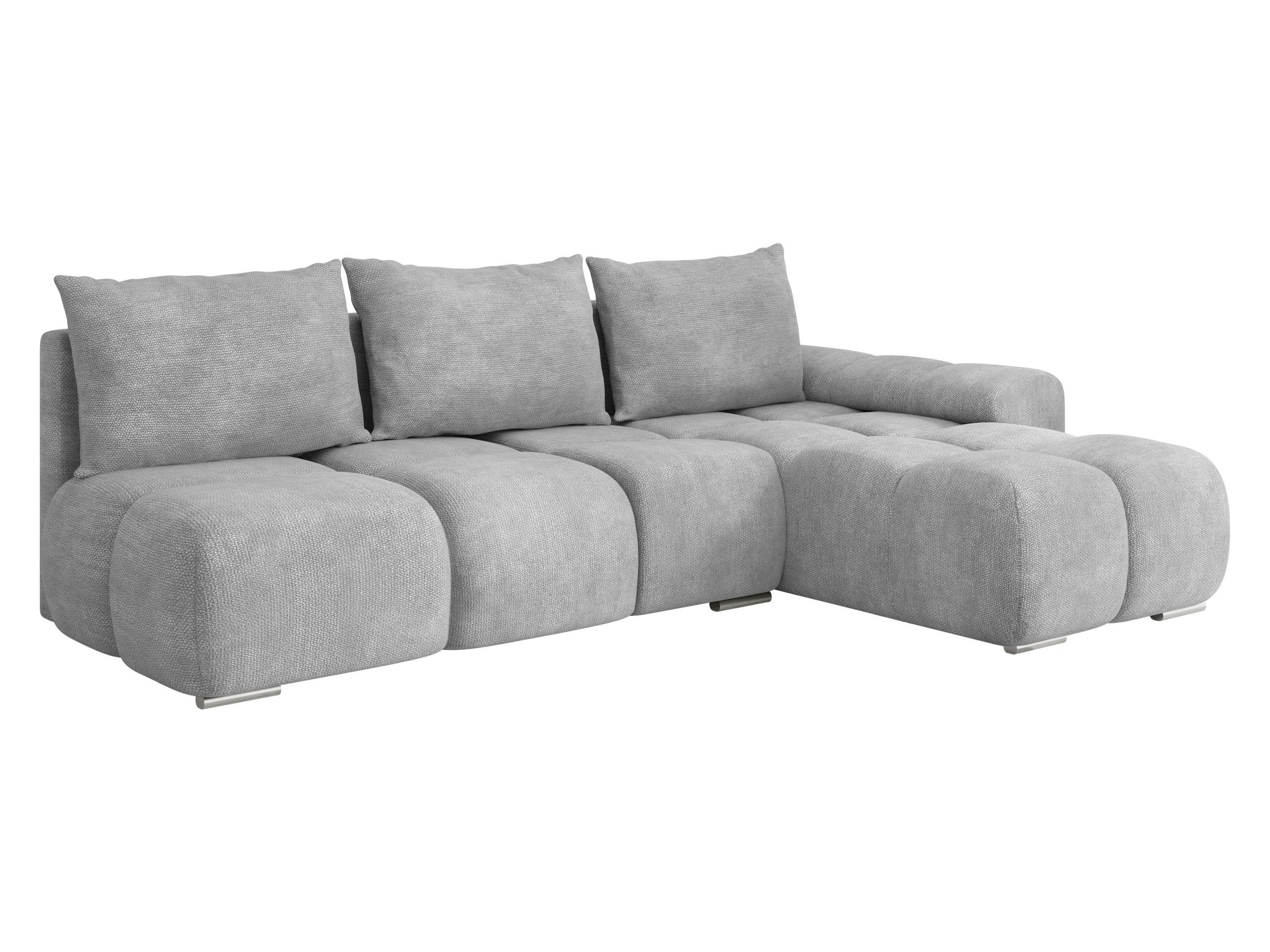 ECKSOFA Bestii, Seite: Rechts - Silberfarben/Schwarz, Holz/Kunststoff (270/183cm) - MIRJAN24