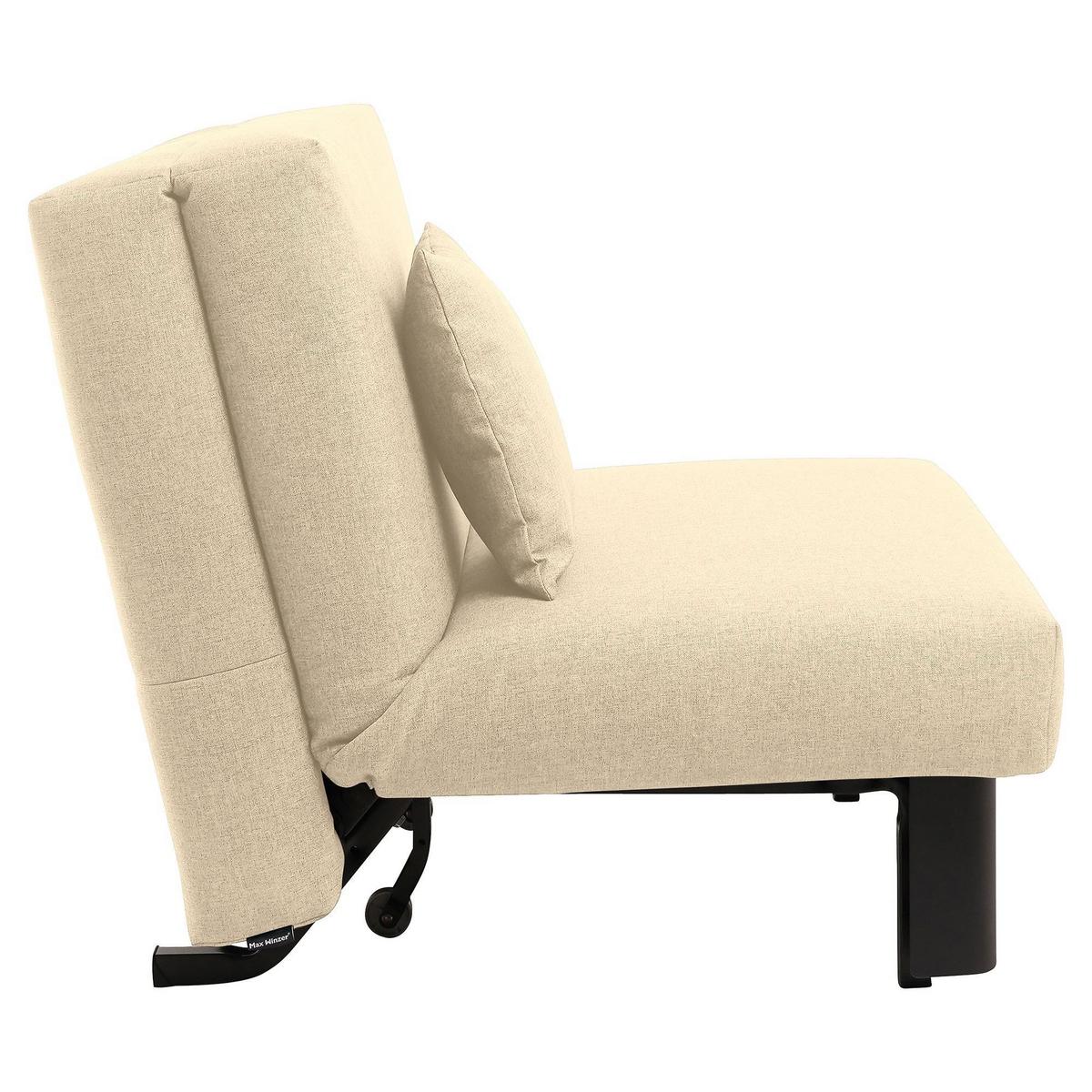 FALTSESSEL Kalomira Bezug Flachgewebe Metall schwarz / beige - Weiß, Kunststoff (100/85/85cm) - 58aufmkessel