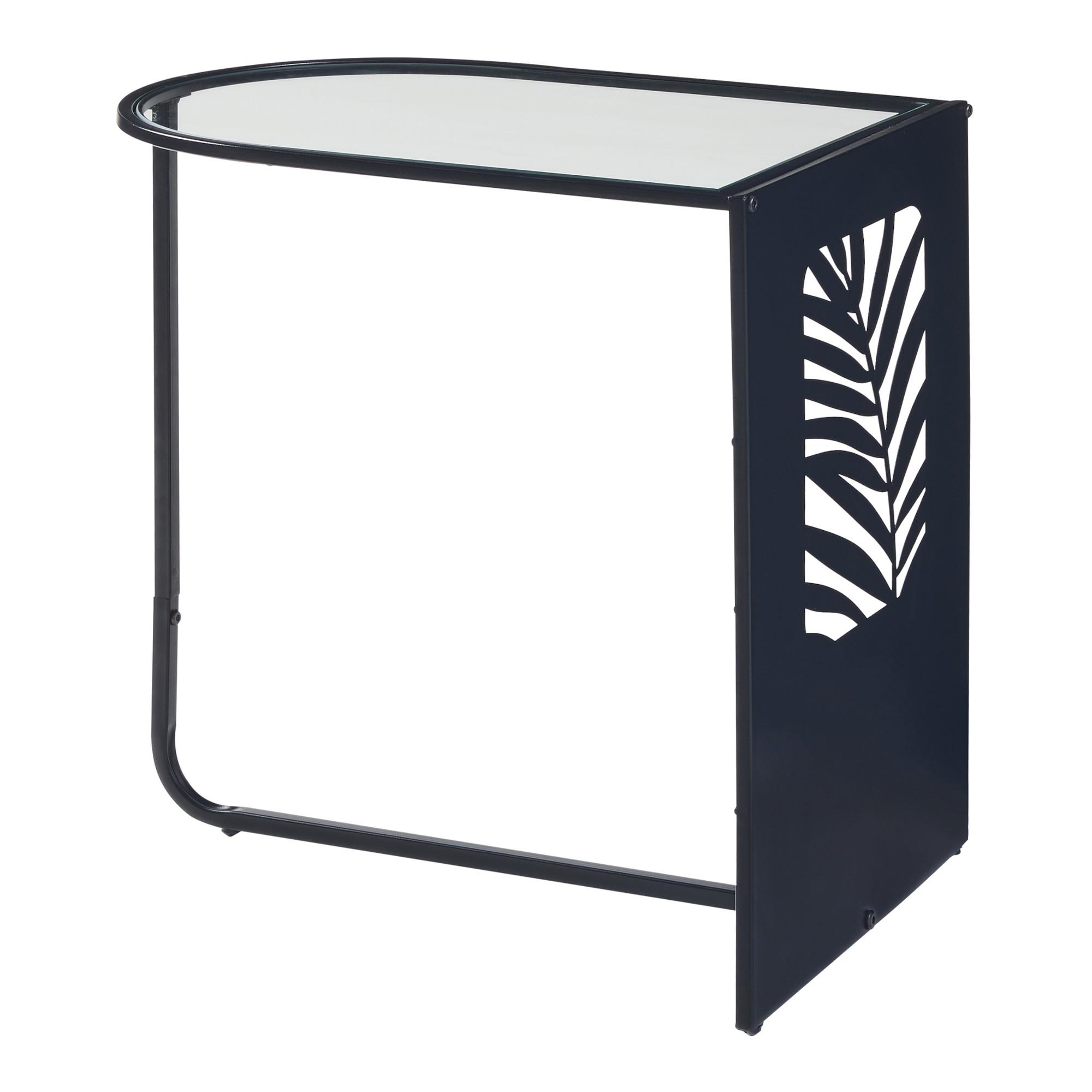 BEISTELLTISCH Ulvik - Schwarz, Glas/Metall (35/50/50cm) - [en.casa]