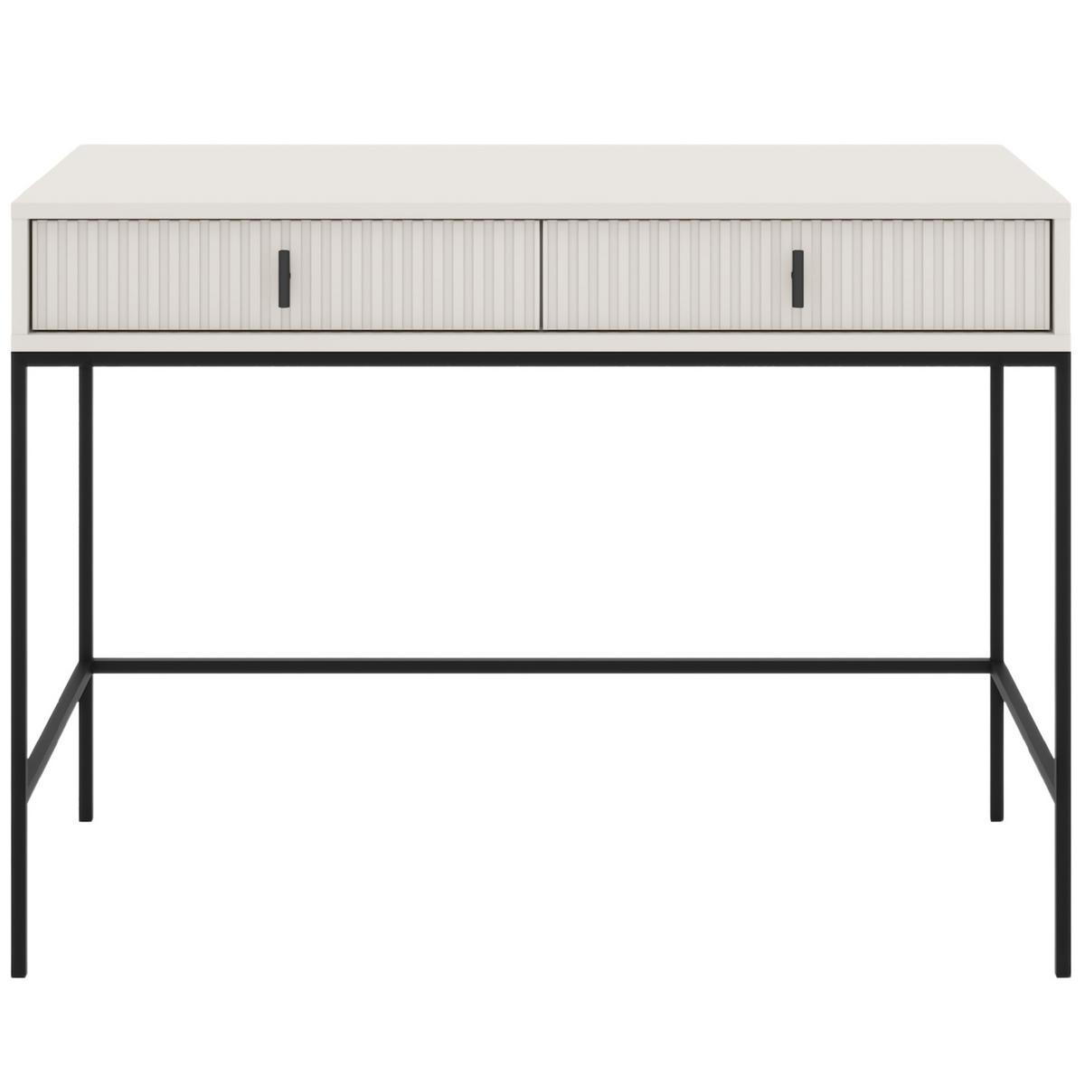KONSOLENTISCH Marvello mit 2 Schubladen, Kaschmir+Schwarz - Kaschmir/Schwarz, Holzwerkstoff/Metall (50/154/77cm) - Beautysofa
