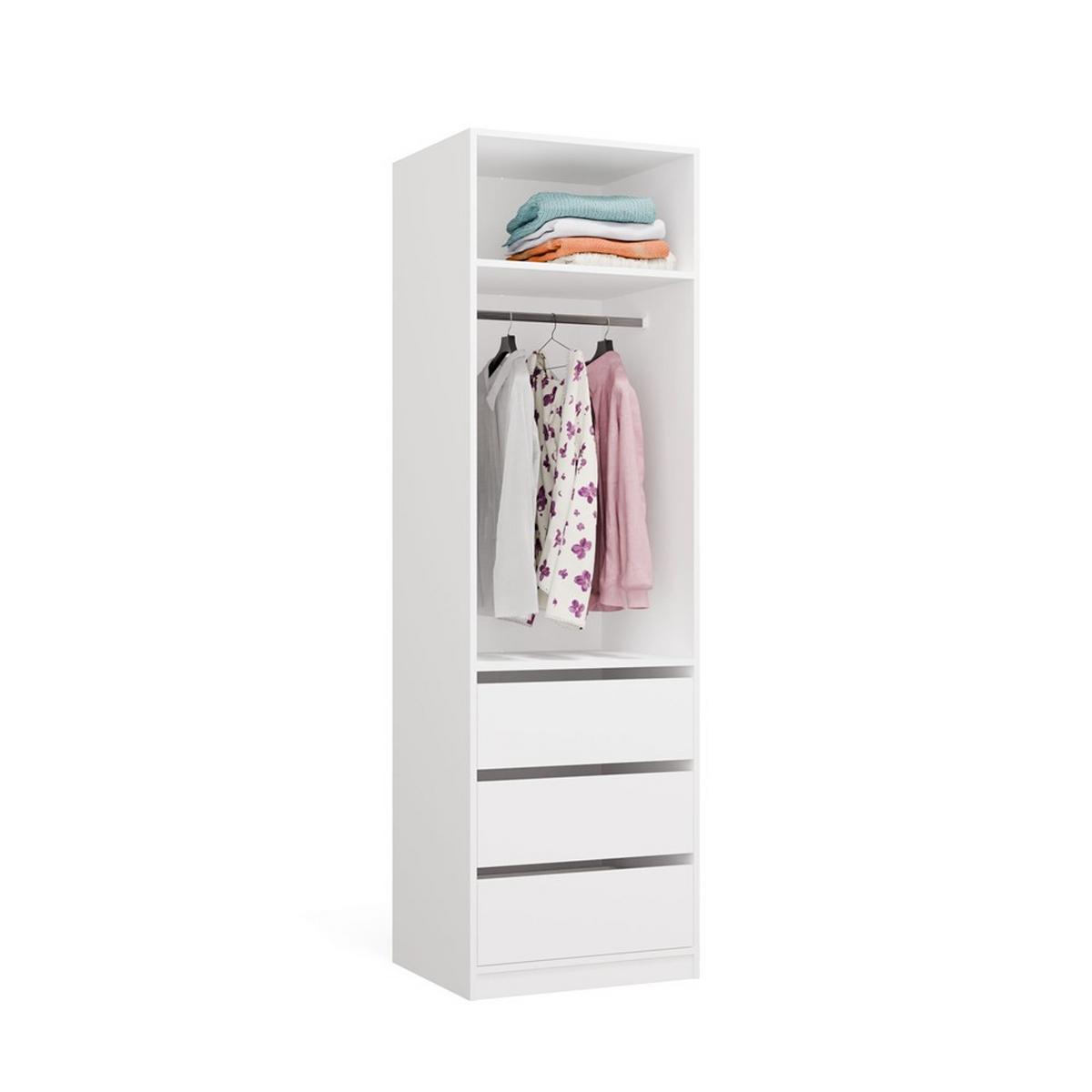 GARDEROBENSCHRANK Weiß 260/250/50 - Weiß, Holzwerkstoff (260/250/50cm) - RAUMHIRSCH FURNITURE