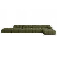 ECKSOFA modulares Sofa Lizur-L3 - 475x160x70 cm Grün Bouclé - Grün, Holzwerkstoff/Textil (475/160cm) - ALTDECOR