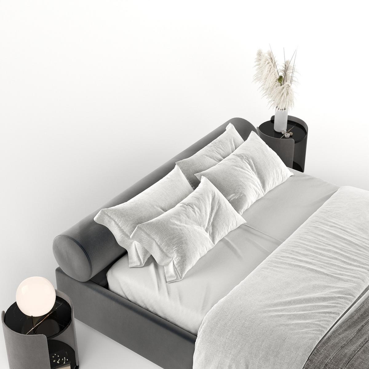 POLSTERBETT Solvo mit Stauraum 180/200 cm Anthrazit im Paros Stoff - Anthrazit/Schwarz, Holz/Holzwerkstoff (180/200cm) - AltaBeds