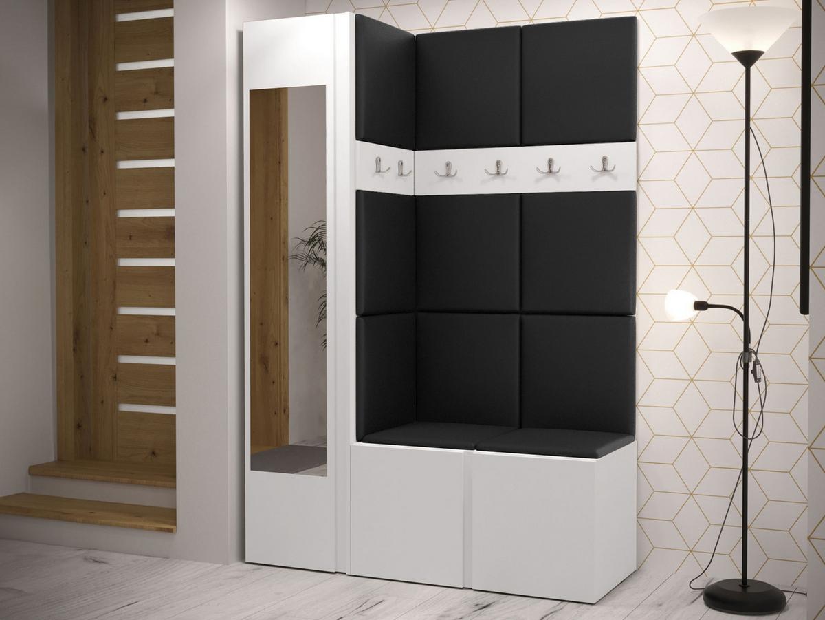 GARDEROBEN-SET Orion X - Schwarz/Weiß, Holzwerkstoff/Kunststoff (124/186/46cm) - MIRJAN24