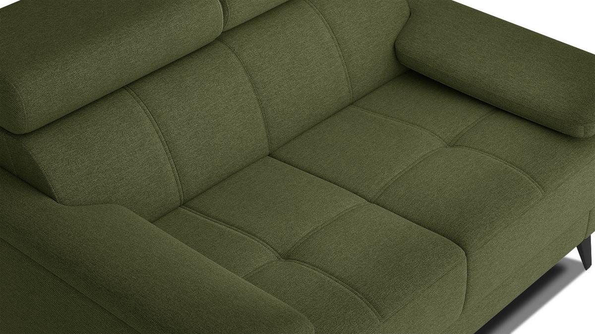 SOFA TAUNUS 2-Sitzer, grün - Schwarz/Grün, Holzwerkstoff/Textil (141/80/102cm) - Wozimo