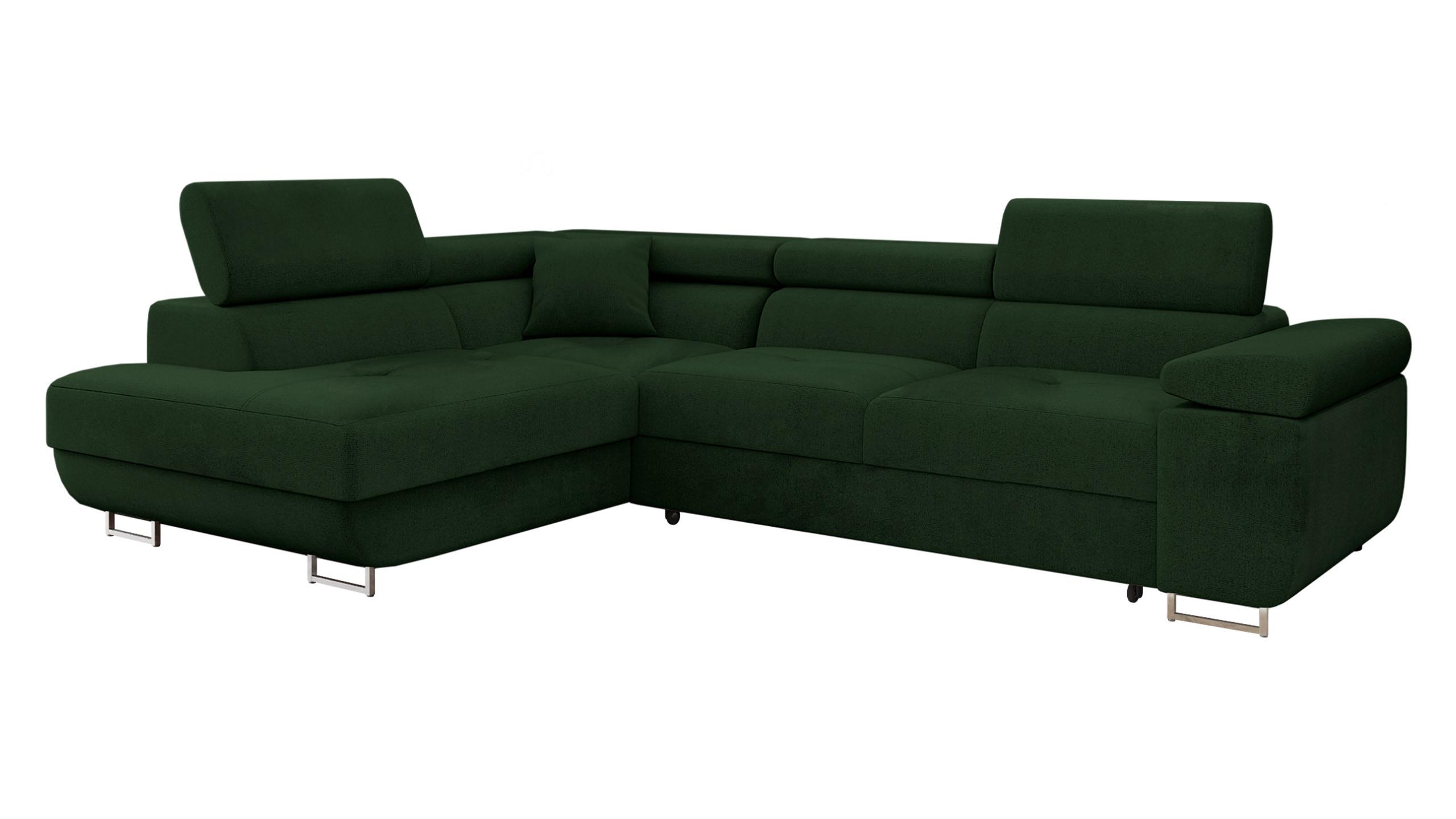 ECKSOFA Torezio, Seite: Links - Grün, Holz/Textil (274/203cm) - MIRJAN24