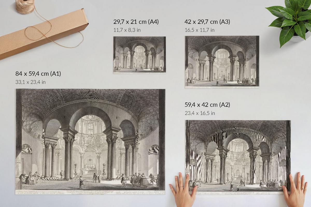 POSTER - 59x42 cm (A2) - Giovanni Battista Piranesi - Inneres des Grabes - Schwarz, Textil (59.4/42/0.1cm) - TULUP