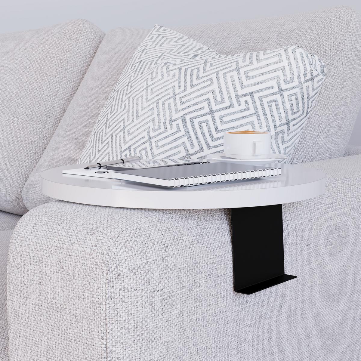 SOFATABLETT Kuleskyd - Weiß, Holzwerkstoff/Metall (34/13.5/34cm) - [en.casa]