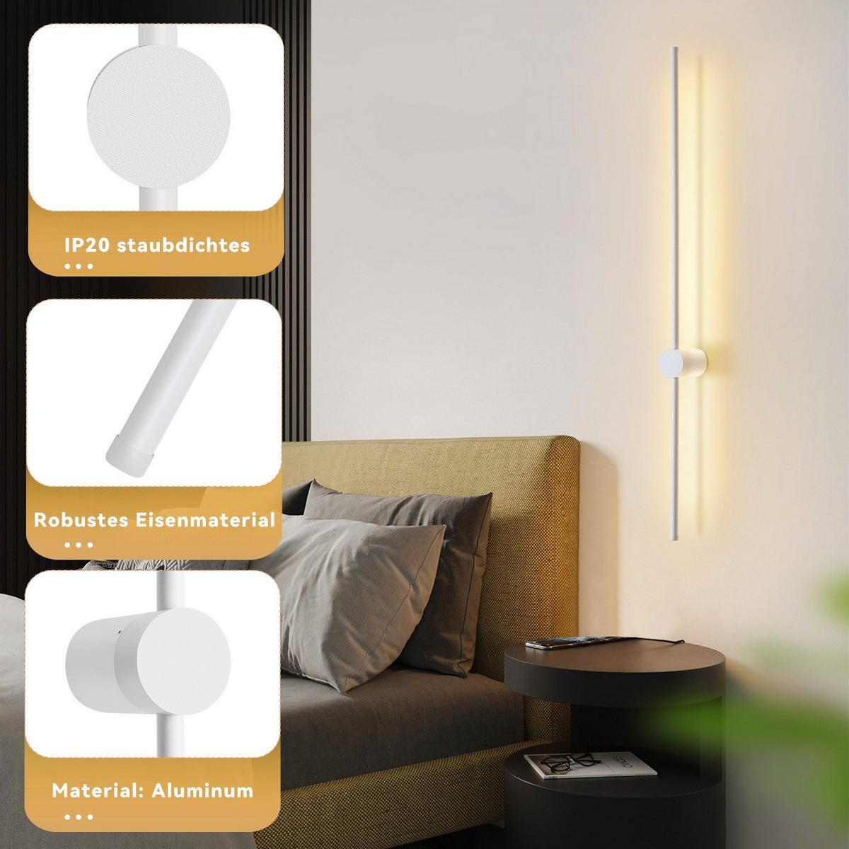 LED - WANDLEUCHTE Meerthion 10.0/6.0/60.0 cm - Weiß, Metall (10/6/60cm) - ZMH