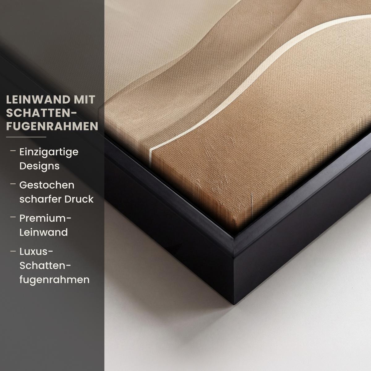 LEINWAND Bilder mit Rahmen - Beige - Natur - Abstrakt - Modern - 40x30 - Beige, Textil (40/30cm) - MuchoWow