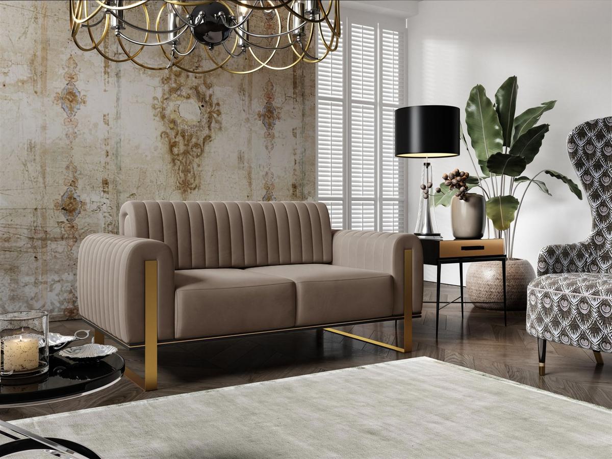 SOFA Valerie 2-sitzer - Braun, Holzwerkstoff/Textil (164/79/90cm) - Fun Möbel