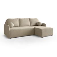 ECKSOFA CUDDLE mit Schlaffunktion und Bettkasten, Quelle 16 - Ecru, Textil (213/145cm) - Lookway