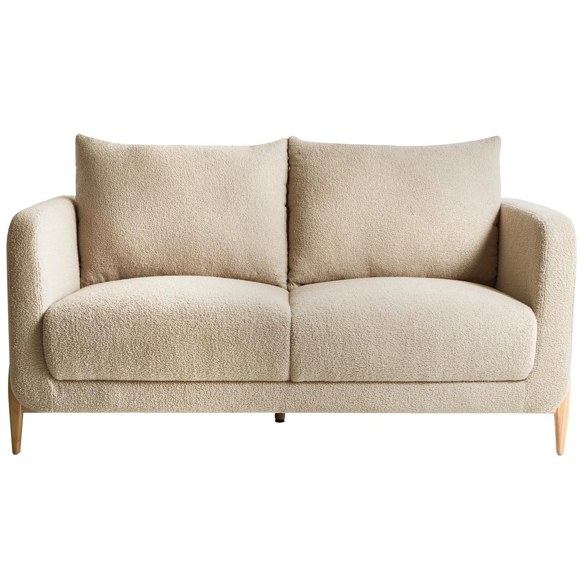 2-SITZER-SOFA Bouclé Beige Gimo - Hellbraun, Textil (149/83/80cm) - Beliani