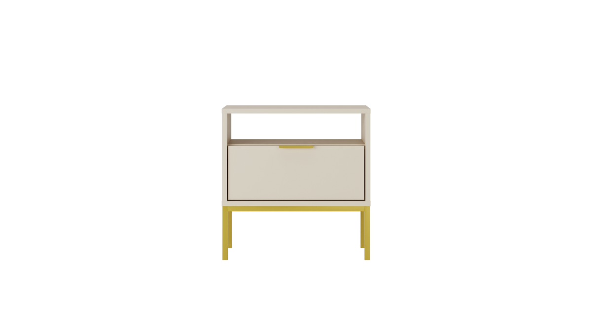 NACHTSCHRANK Austin 33/56,4/55 cm - Kaschmir/Goldfarben, Holzwerkstoff (33/56/55cm) - RAUMHIRSCH FURNITURE