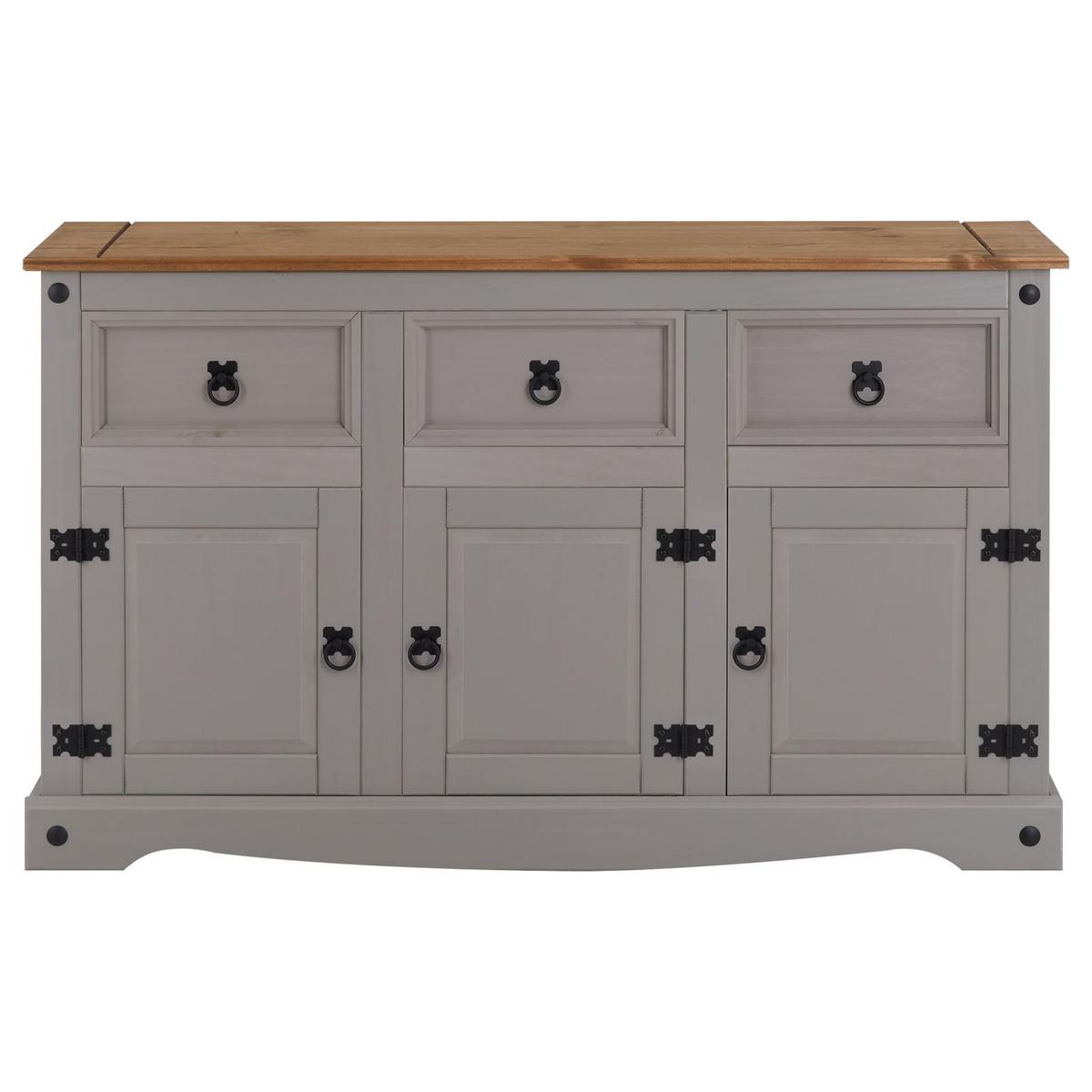 SIDEBOARD RAMON grau/natur - Naturfarben/Grau, Holz (125/76/40cm) - CARO-Möbel