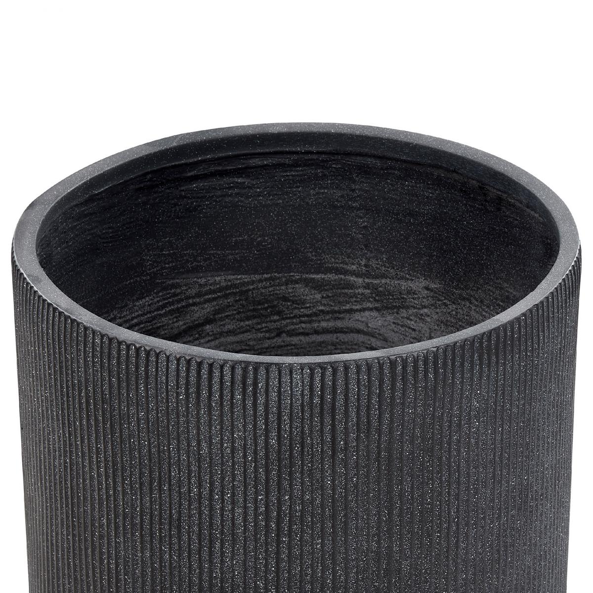 BLUMENTOPF graphitgrau rund 55/55/55 cm Oreoi - Grau, Naturmaterialien (55cm) - Beliani