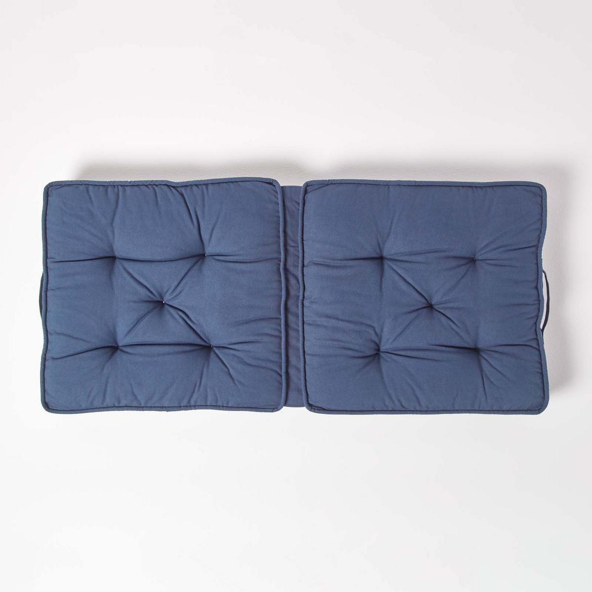 REISEKISSEN dunkelblau 50/50/10 cm – Klappkissen Baumwolle - Dunkelblau, Textil (50/50/12cm) - Homescapes