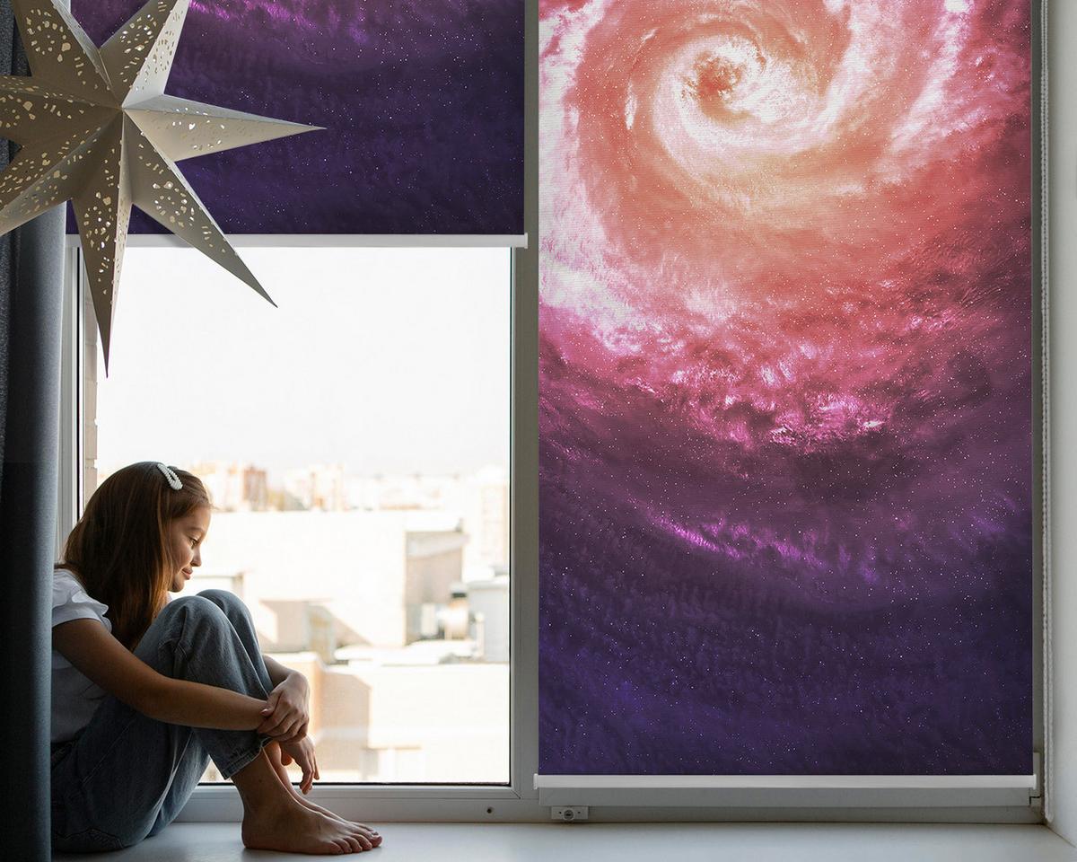 INNENROLLO - Fensterrollo - Rollo - 80x140 cm - Galaxis - Pink, Kunststoff (80/140/0.5cm) - TULUP