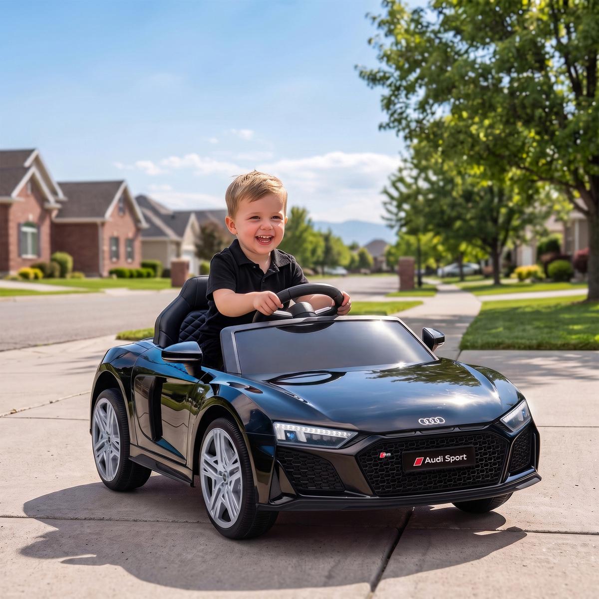 KINDER-ELEKTROAUTO Kunststoff Stahl Schwarz - Schwarz, Kunststoff (107/58/44cm) - AIYAPLAY
