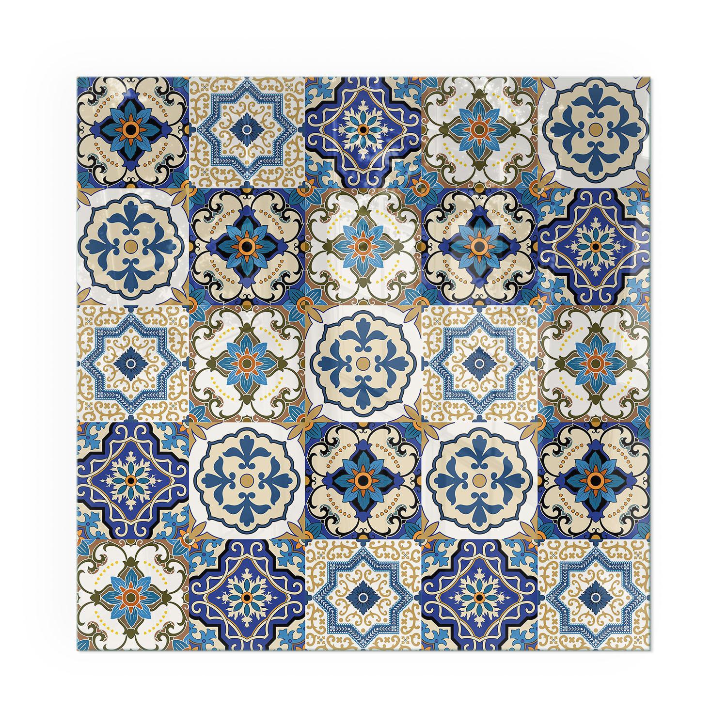 GLASPLATTE für Kamin 60x60 cm - Blau, Glas (60/60/0.4cm) - TULUP