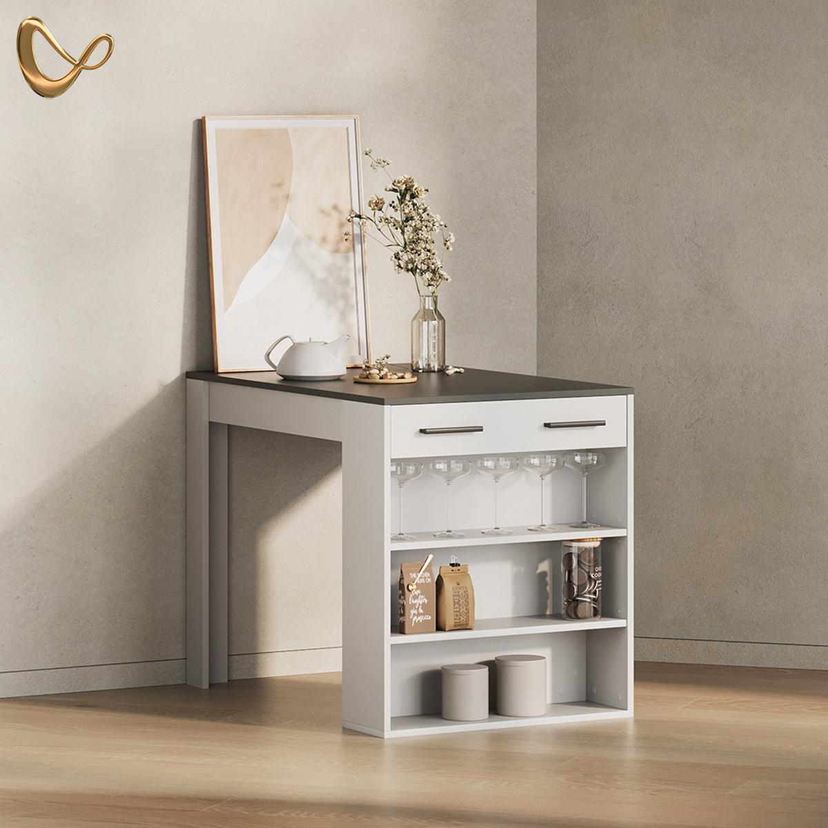 ESSTISCH Regusa Anthrazit/Weiß 67 x 100 cm - Anthrazit/Weiß, Holzwerkstoff (100/67/77.5cm) - Livinity®