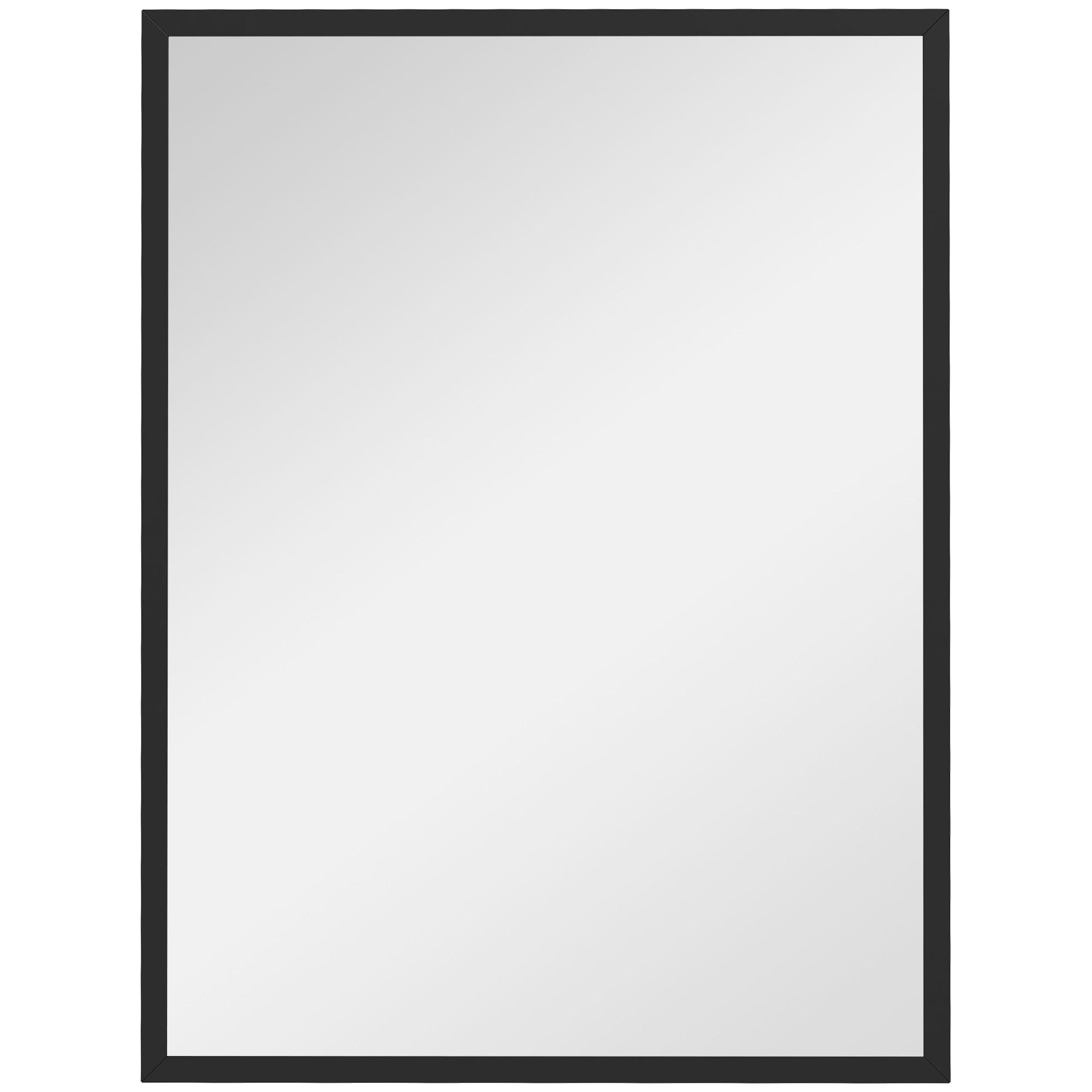 WANDSPIEGEL MDF Glas Schwarz - Schwarz, Holzwerkstoff (2/80/60cm) - HOMCOM