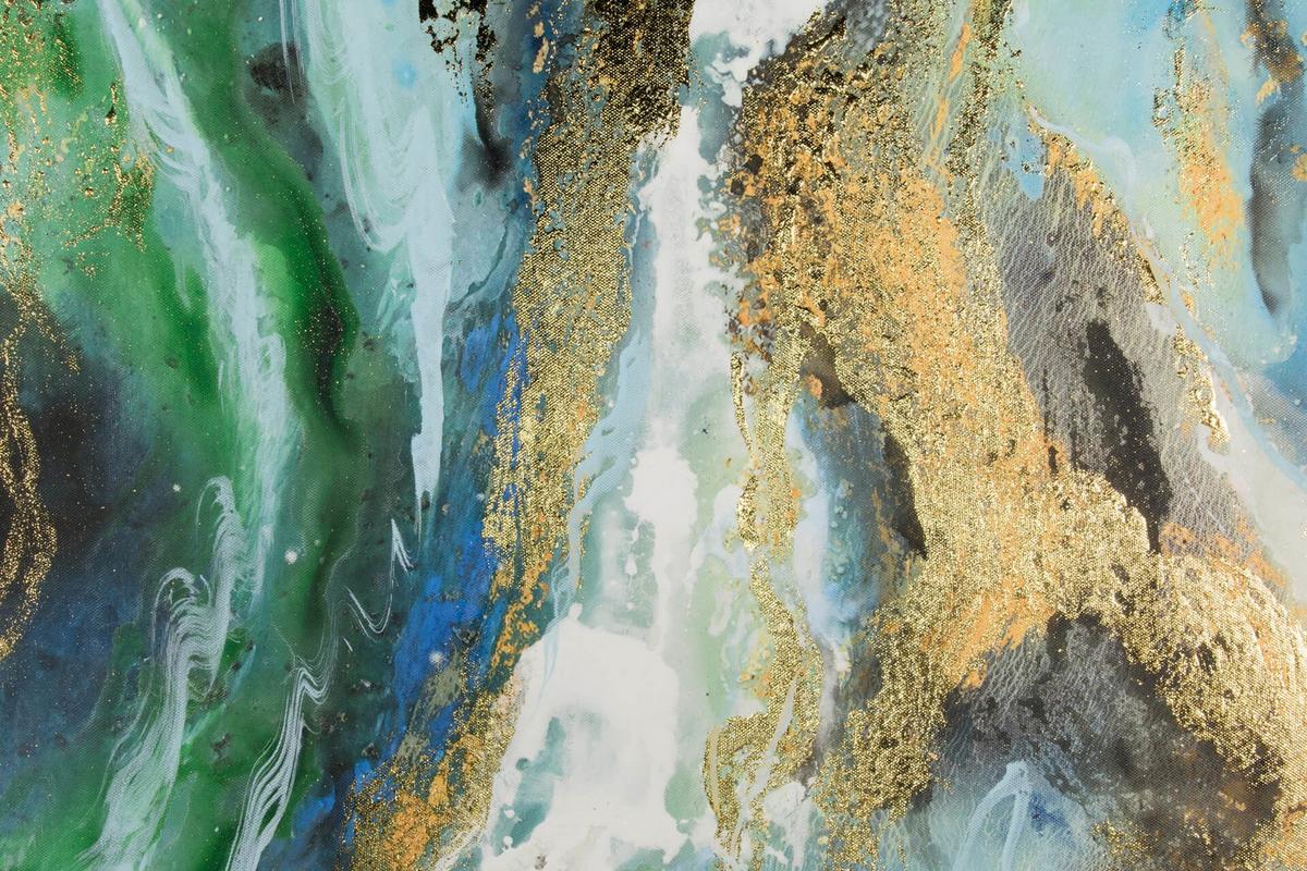 ACRYLBILD HANDGEMALT 60/120 cm - Blau/Weiß, Holz/Textil (60/120cm) - KUNSTLOFT