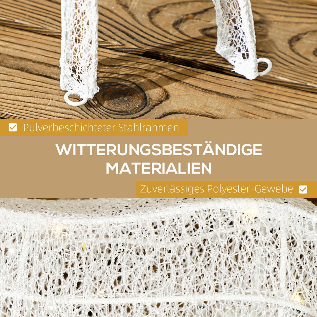 3ER Set LED Rentier, Weihnachtsdeko mit 283 warmweißen Lichtern Stahlrahmen - Silberfarben, Kunststoff (37/134/64cm) - Outsunny