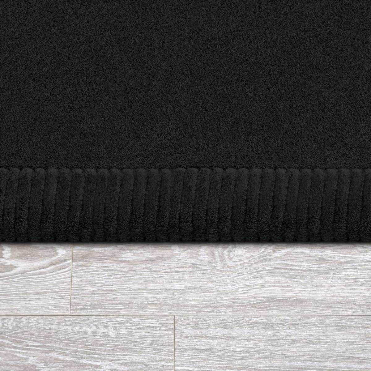 KURZFLORTEPPICH Waschbar, einfarbig, aus Polyester, Schwarz, 160 x 220 cm - Schwarz, Textil (220/160cm) - KADIMA DESIGN