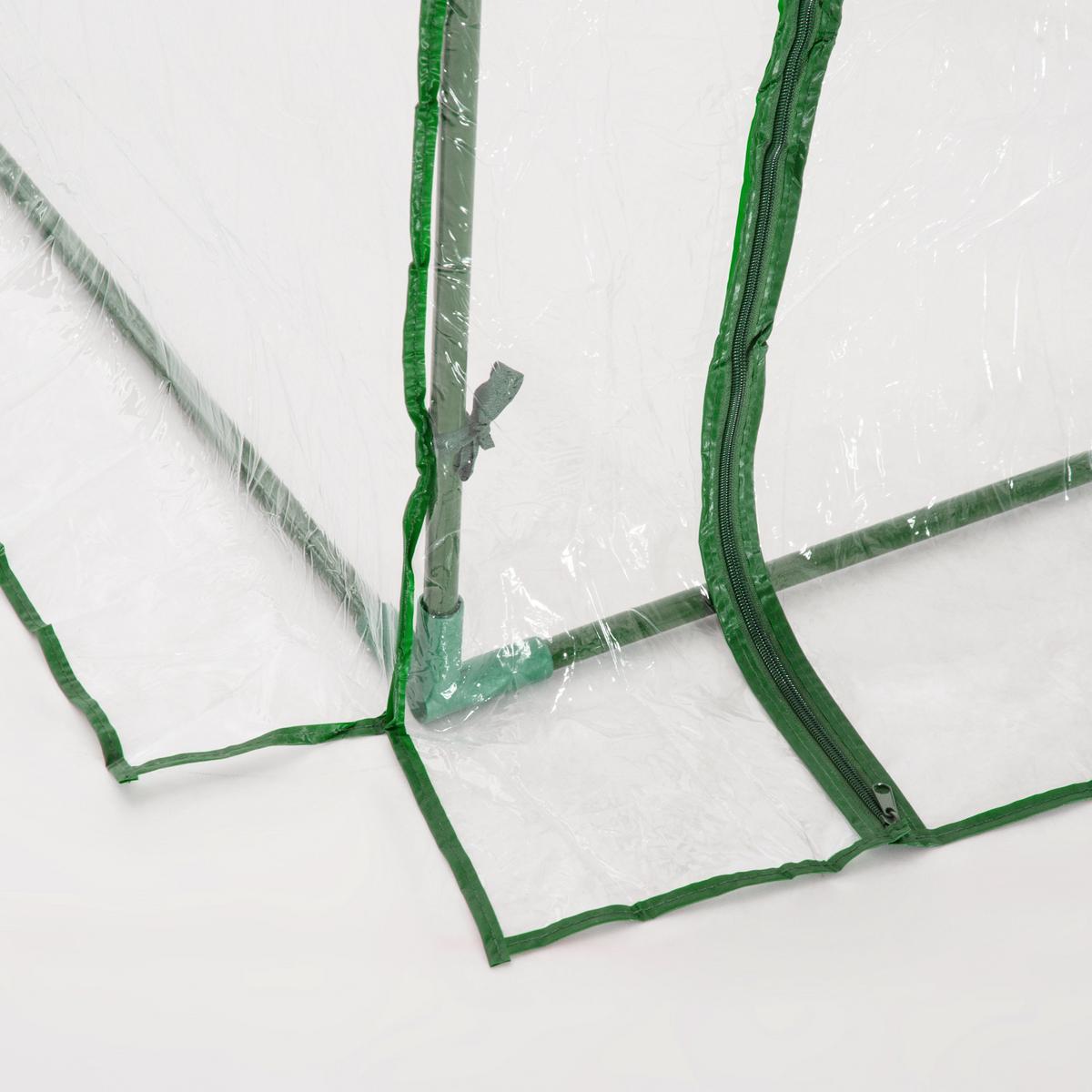 FOLIENGEWÄCHSHAUS, Transparent+Grün, kunststoff(Folie), Stahl(Gestell) - Transparent/Grün, Metall (100/80/200cm) - Outsunny