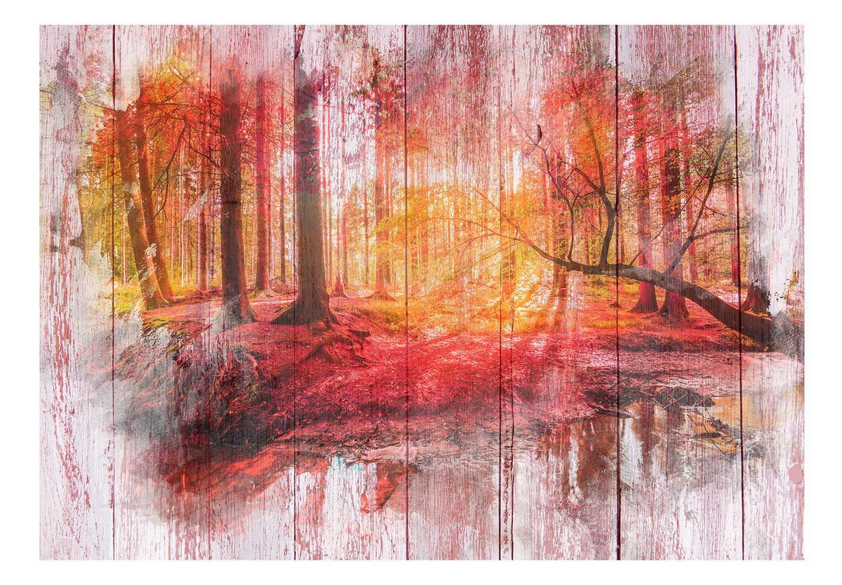 SELBSTKLEBENDE FOTOTAPETE 441/315 cm - Rot/Grau, Kunststoff/Textil (441/1cm) - KUNSTLOFT