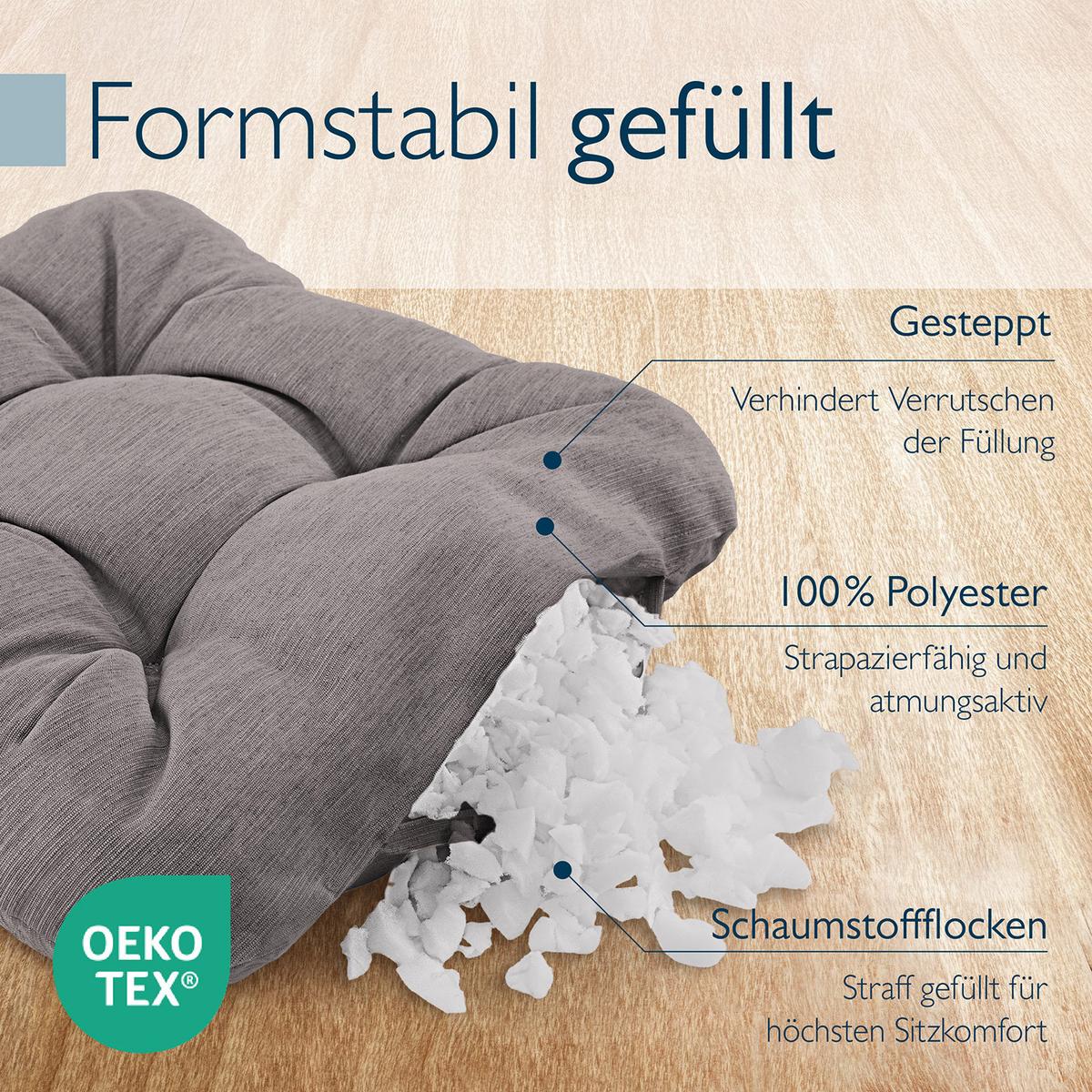 STUHLKISSEN HighLux SK 35/35/8cm Hellgrau (4tlg) - Hellgrau, Textil (35/35/32cm) - Beautissu 