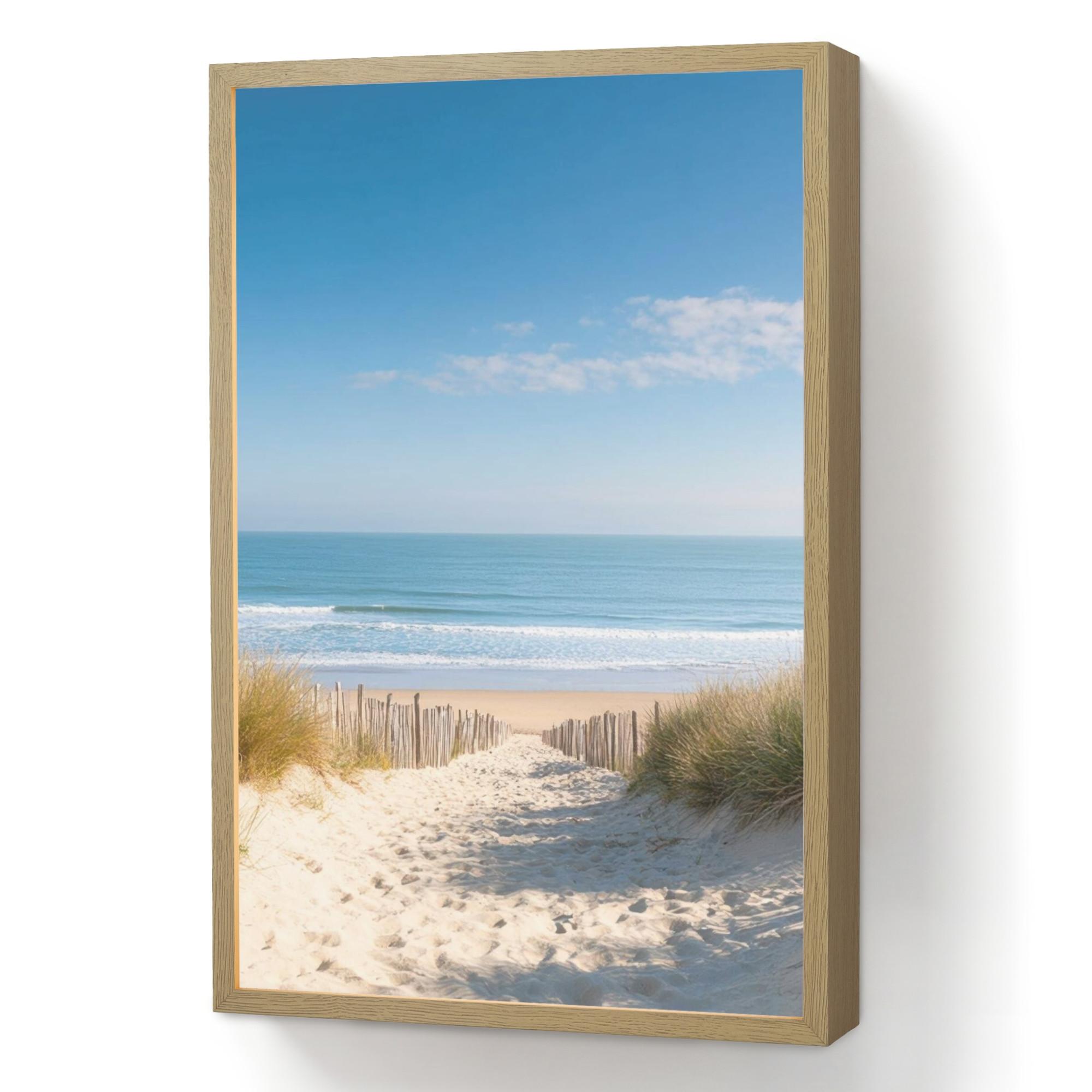 WANDLEUCHTE MIT AKKU Strand - Meer - Düne - Sand - Sommer 40x60 cm - Sandfarben, Holzwerkstoff (40/60/8cm) - OnlyWow