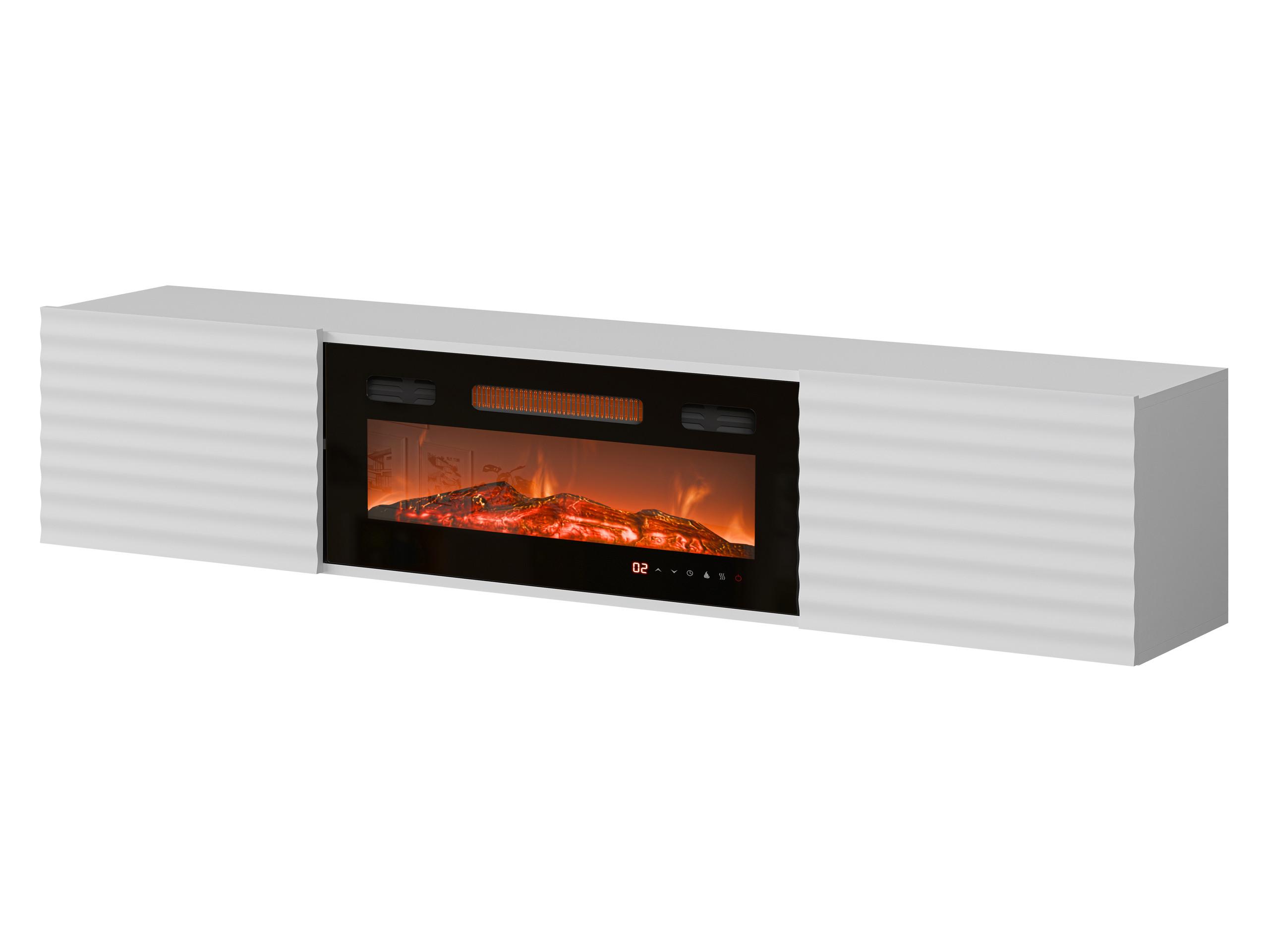 TV-LOWBOARD Tula mit Kamin - Weiß, Holzwerkstoff (183/37/35cm) - MIRJAN24