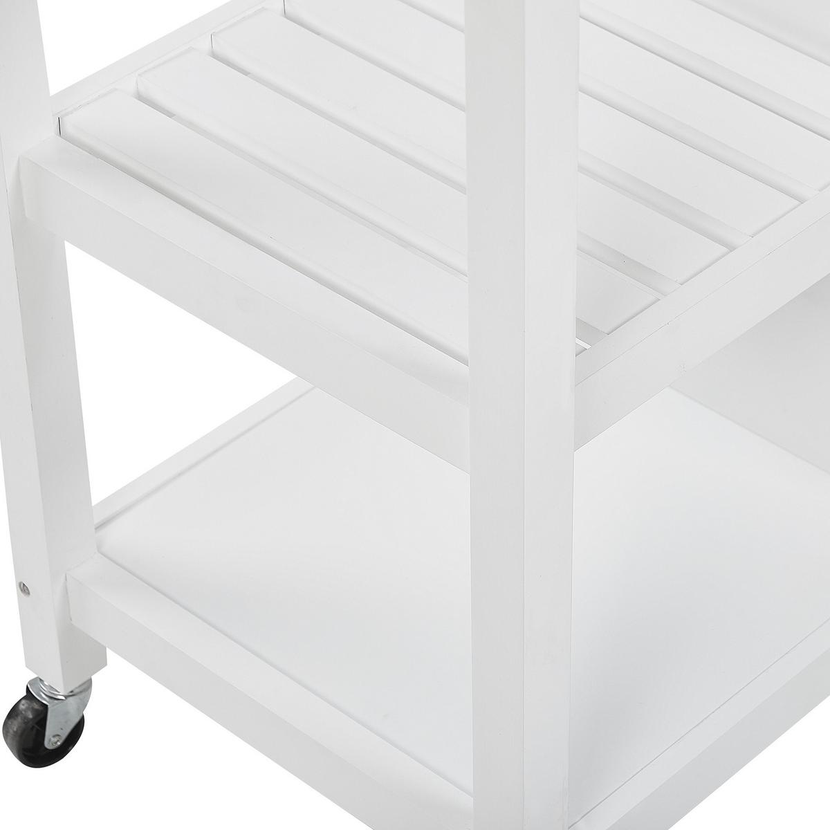SERVIERWAGEN Weiß Genoa - Weiß/Braun, Holzwerkstoff (80/88/43cm) - Beliani